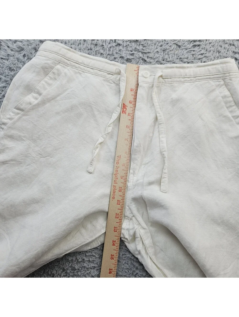 CUBAVERA Linen Pants Men Medium 32-34x28 Drawstring White